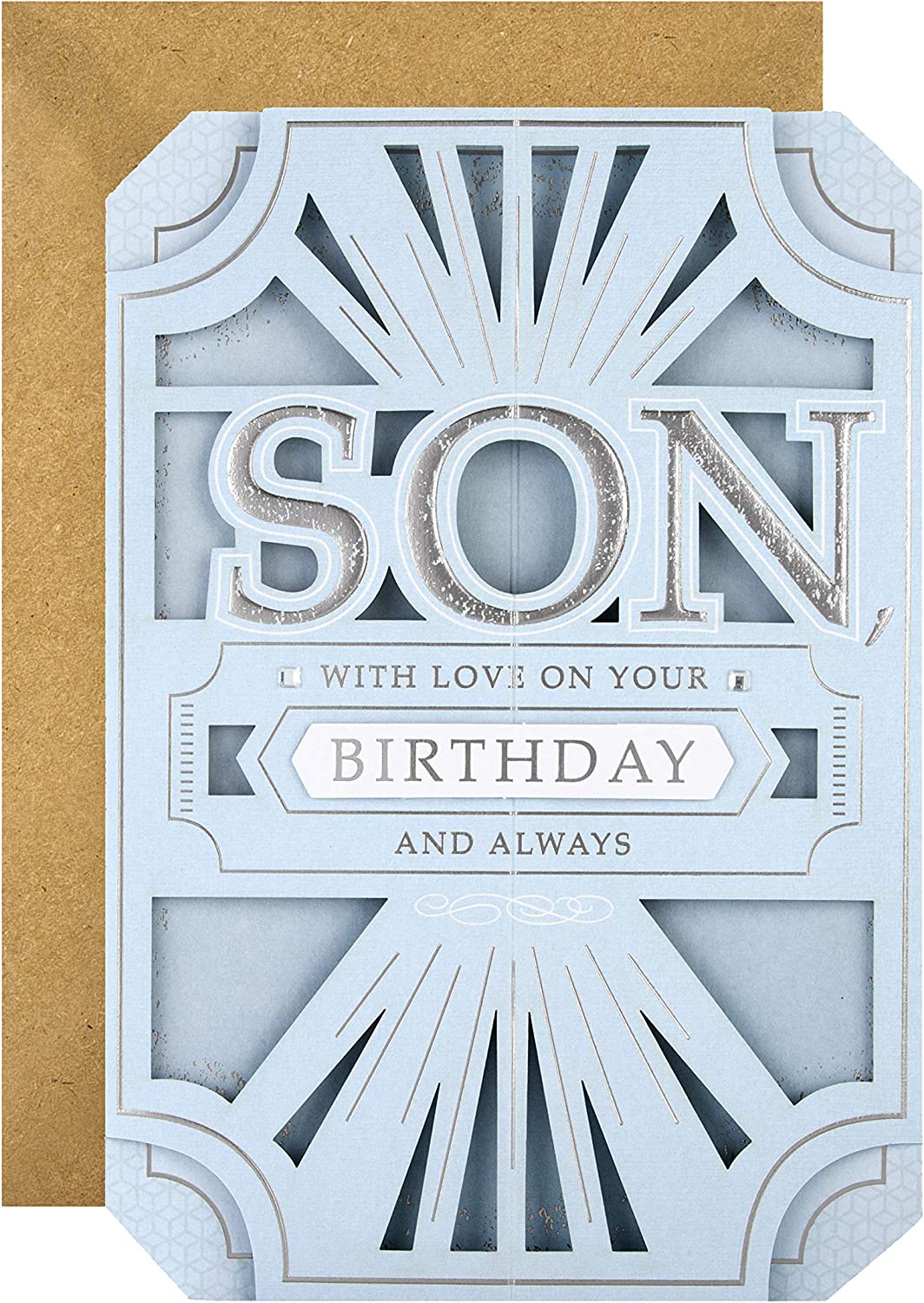 Birthday Card for Son from Hallmark - Classic Laser Cut 3D Design