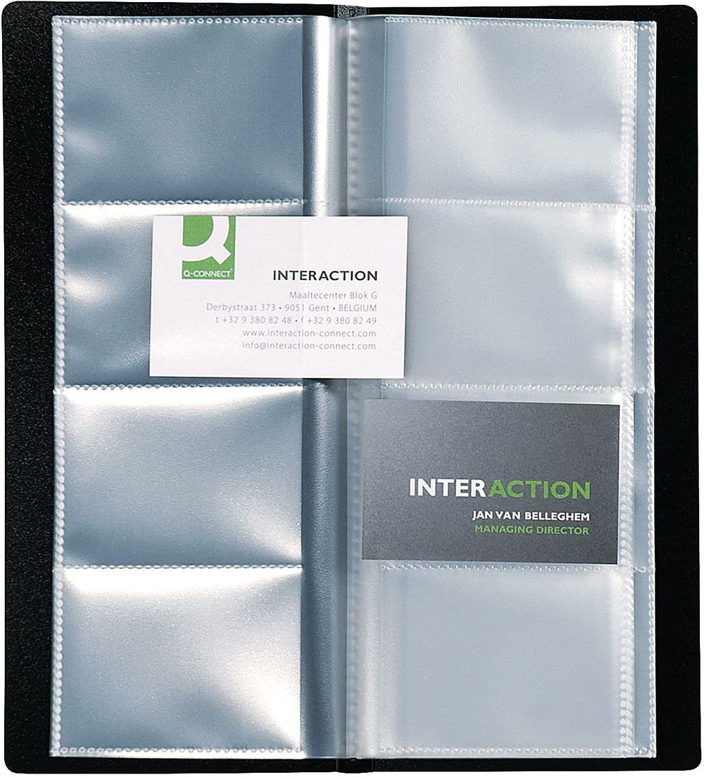 Q-Connect Polypropylene Name Business Card Holder 96 Card Black KF03663