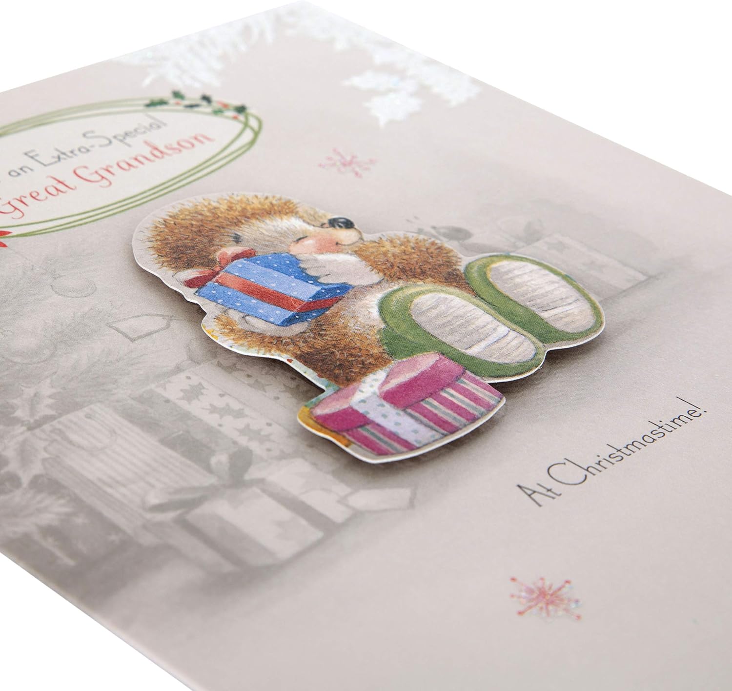 Great Grandson Christmas Greeting Card with Cute Festive Design and Heartfelt Wishes