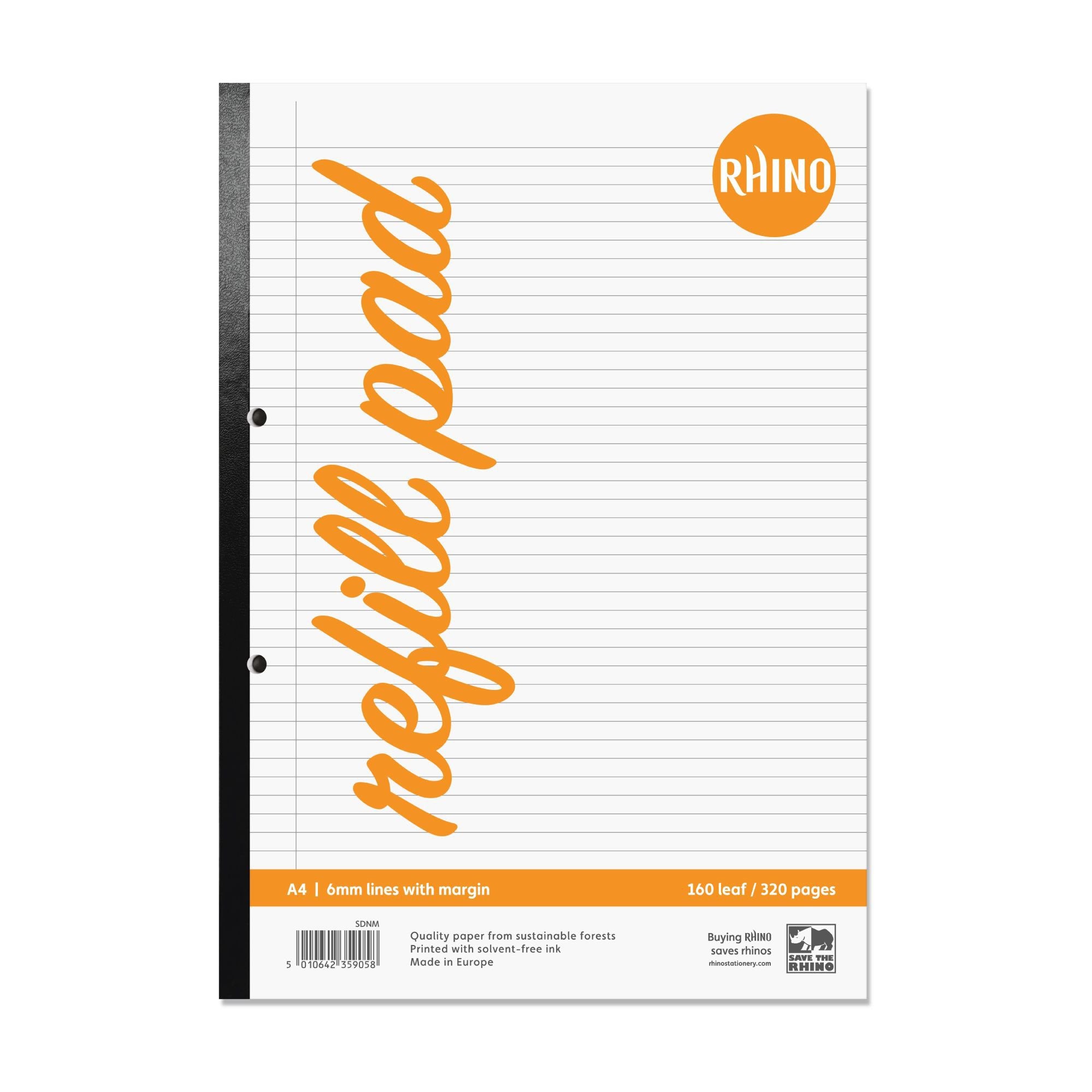 Rhino A4 Refill Pad 320 Page Feint Ruled 6mm With Margin (Pack 3) - SDNM-2 DD