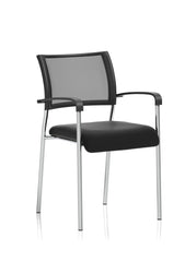Brunswick Visitor Chair Black Fabric wArms Chrome Frame BR000025 DD