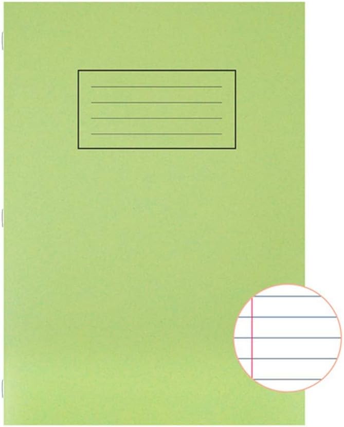 Silvine Exercise Book Ruled with Margin A4 Green