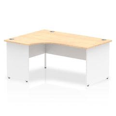 Dynamic Impulse 1600mm Left Crescent Desk Maple Top White Panel End Leg TT000113 DD