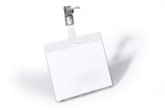 Durable Security Name Badge 60x90mm with Metal Clip Includes Blank Insert Cards Transparent (Pack 25) - 800319