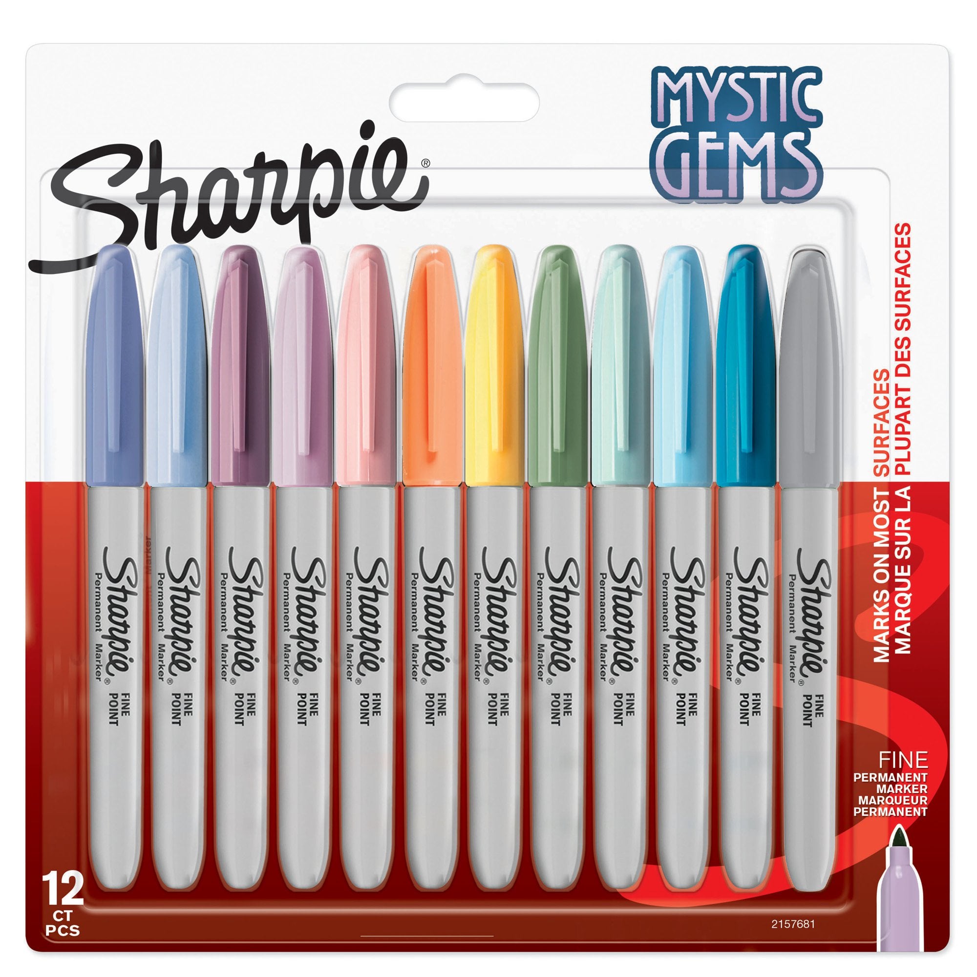 Sharpie Permanent Markers Mystic Gem Special Edition Fine Point Assorted Colours (Pack 12) 2157681