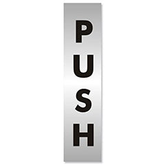 SECO Acrylic PUSH Door Sign Brushed Aluminium Composite 190 x 45mm - BAC126-45X190