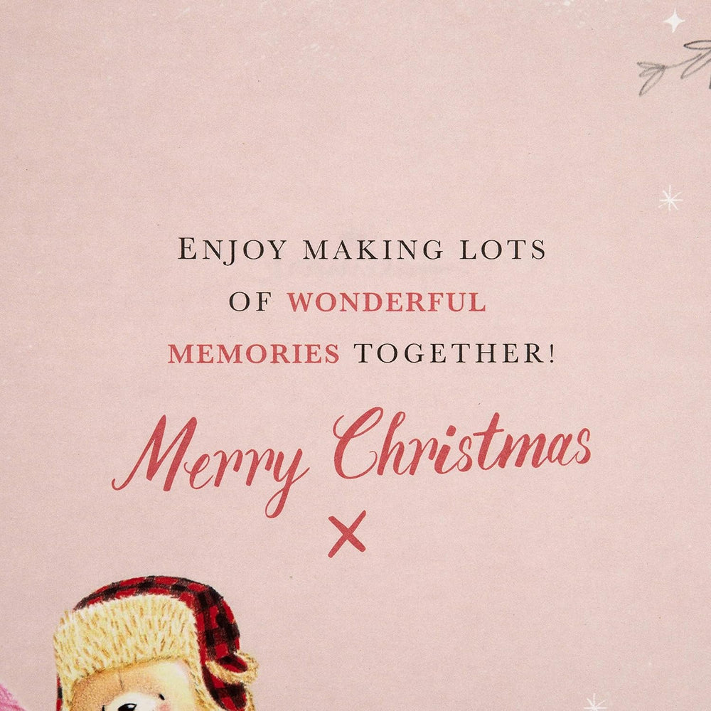 Christmas Greeting Card for Daughter and Son-in-Law with Festive Seasonal Design and Loving Wishes