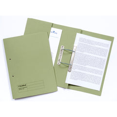 Guildhall Transfer Spring Transfer Pocket File Manilla Foolscap 315gsm Green (Pack 25) - 349-GRNZ