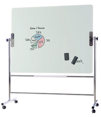 Bi-Office Revolving Double Sided Magnetic Glass Whiteboard 1500x1200mm - GQR0450 DD