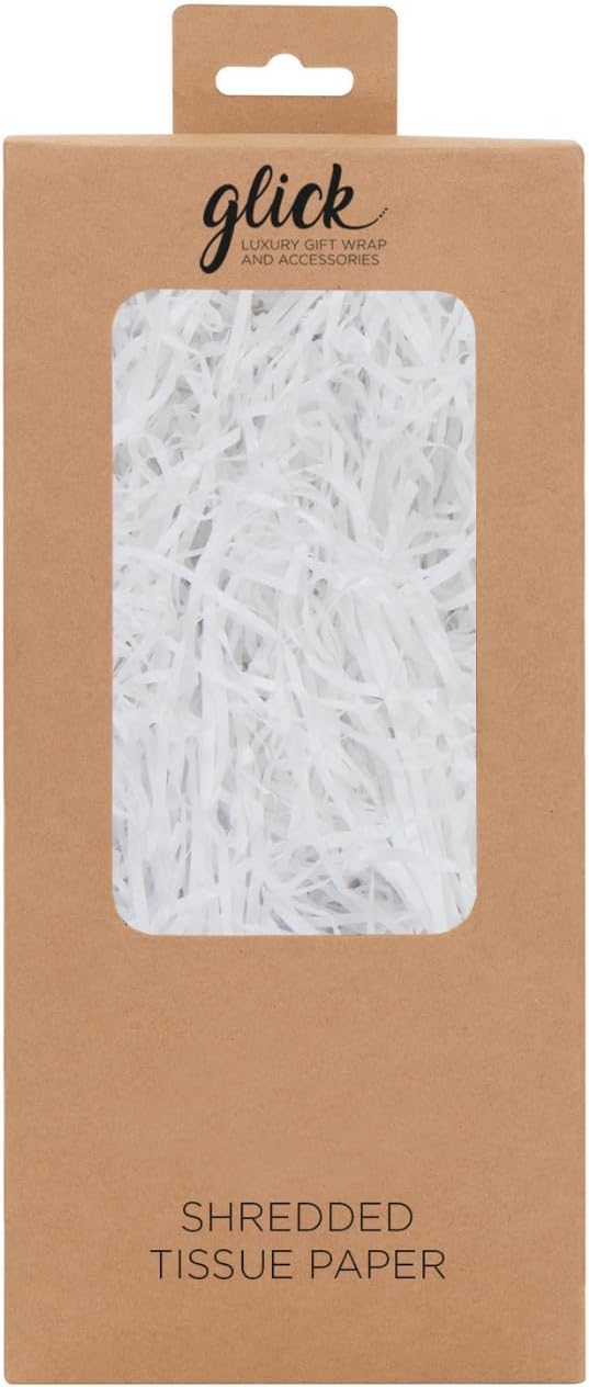 Glick 30g Shredded Tissue Paper White, White Shredded Tissue Paper, White Shredded Tissue Paper for Gift Wrapping, Arts and Crafts Shredded Tissue Paper White (TPS10)