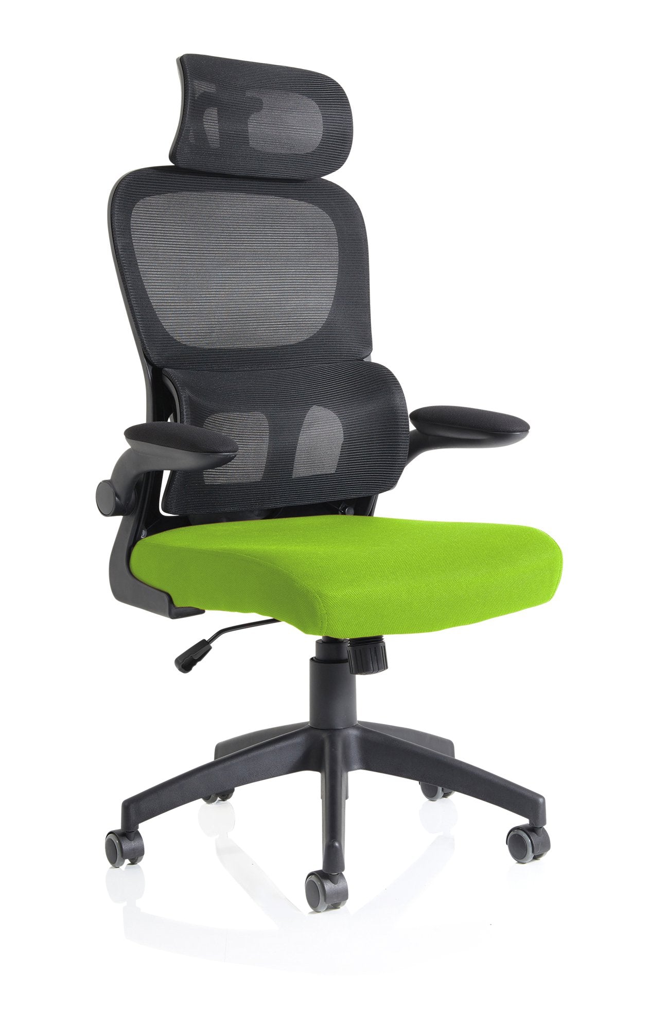 Iris Mesh Back Task Operator Office Chair Bespoke Myrrh Green Fabric Seat With Headrest - KCUP2033 DD