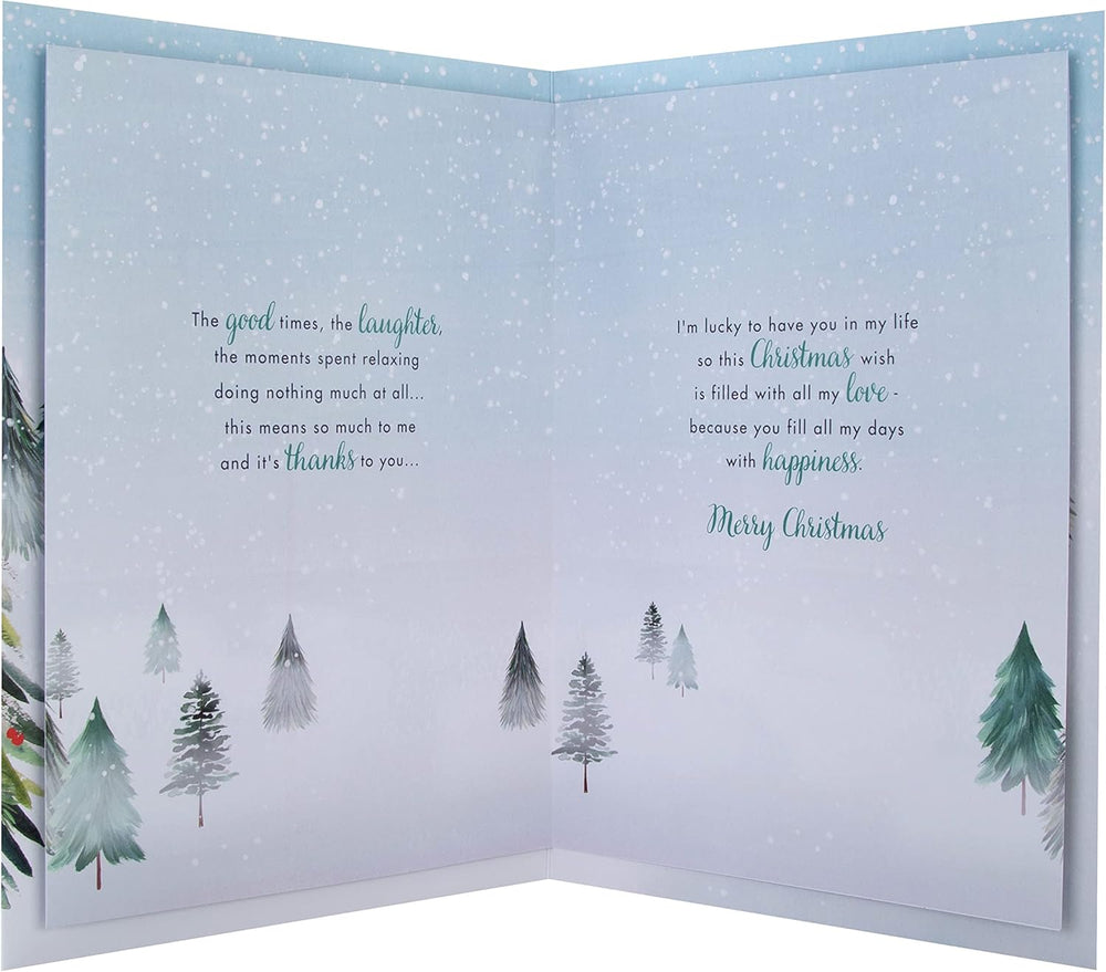 Hallmark Boxed Christmas Card for Girlfriend – Classic Winter Scene with Tree Design