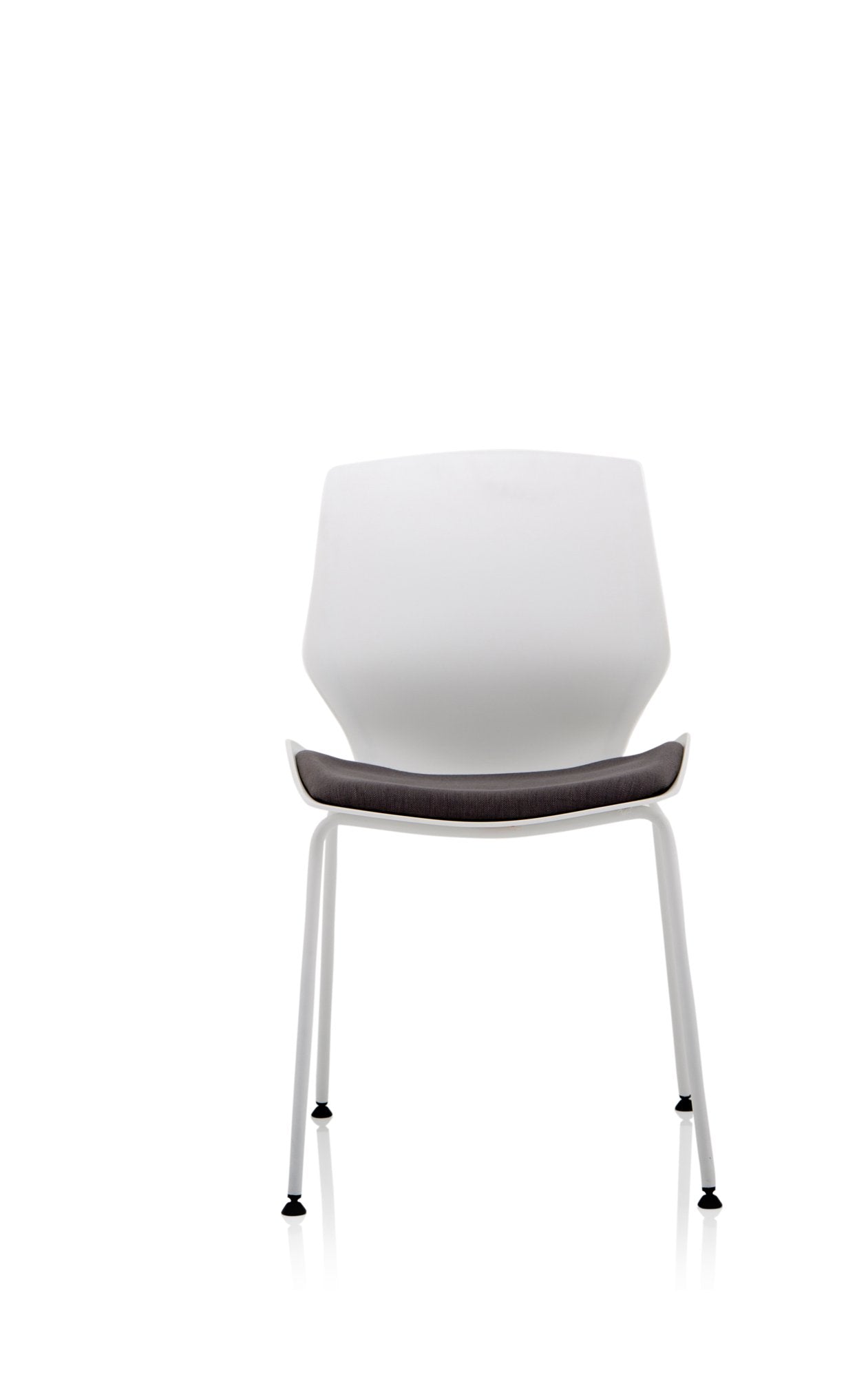 Florence White Frame Dark Grey Fabric Visitor Chair BR000209 DD