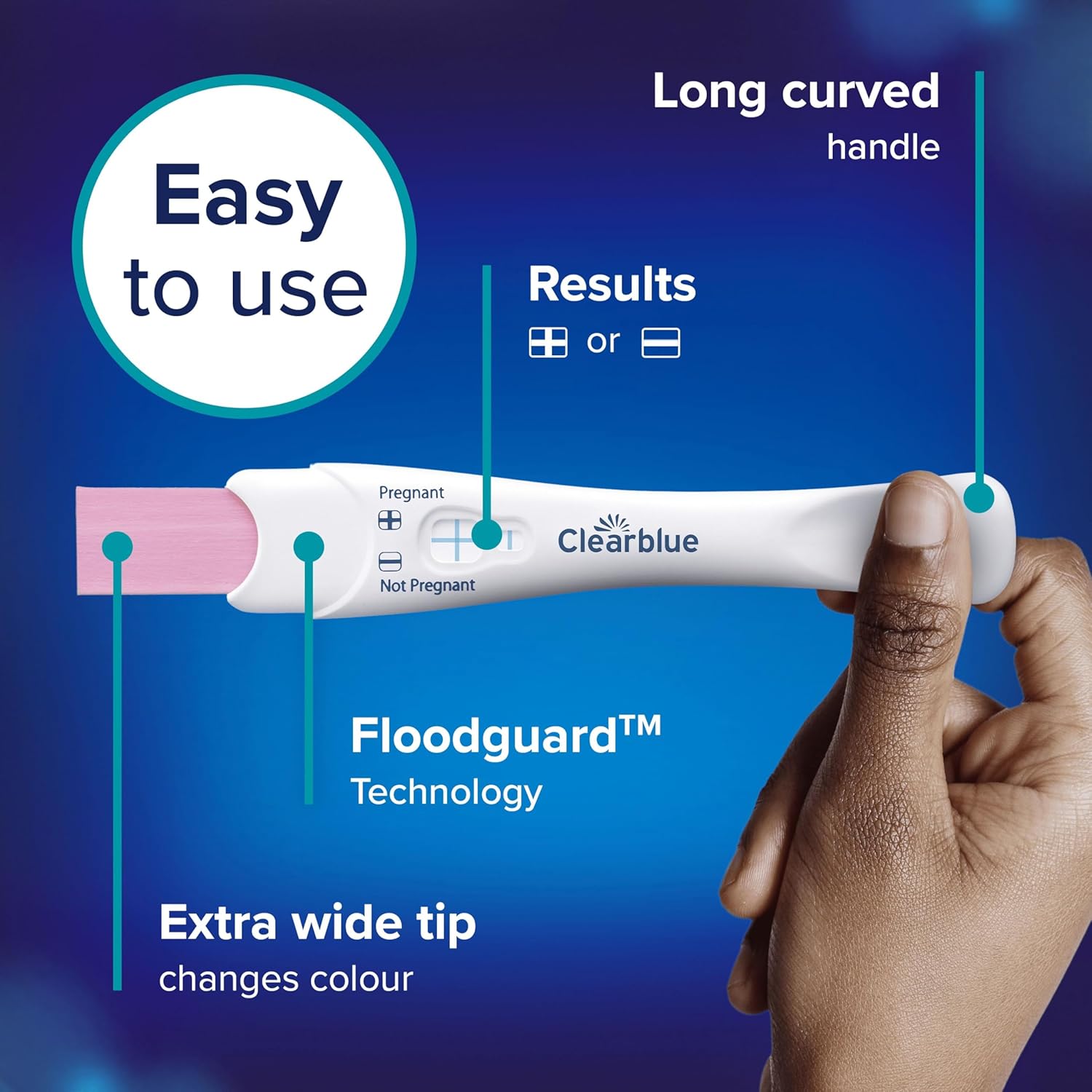 Clearblue Pregnancy Test, Rapid Detection, Result As Fast As 1 Minute, Kit of 2 Tests, Easy At Home Pregnancy Test, Packaging May Vary