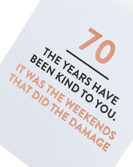 Funny 70th Birthday Card