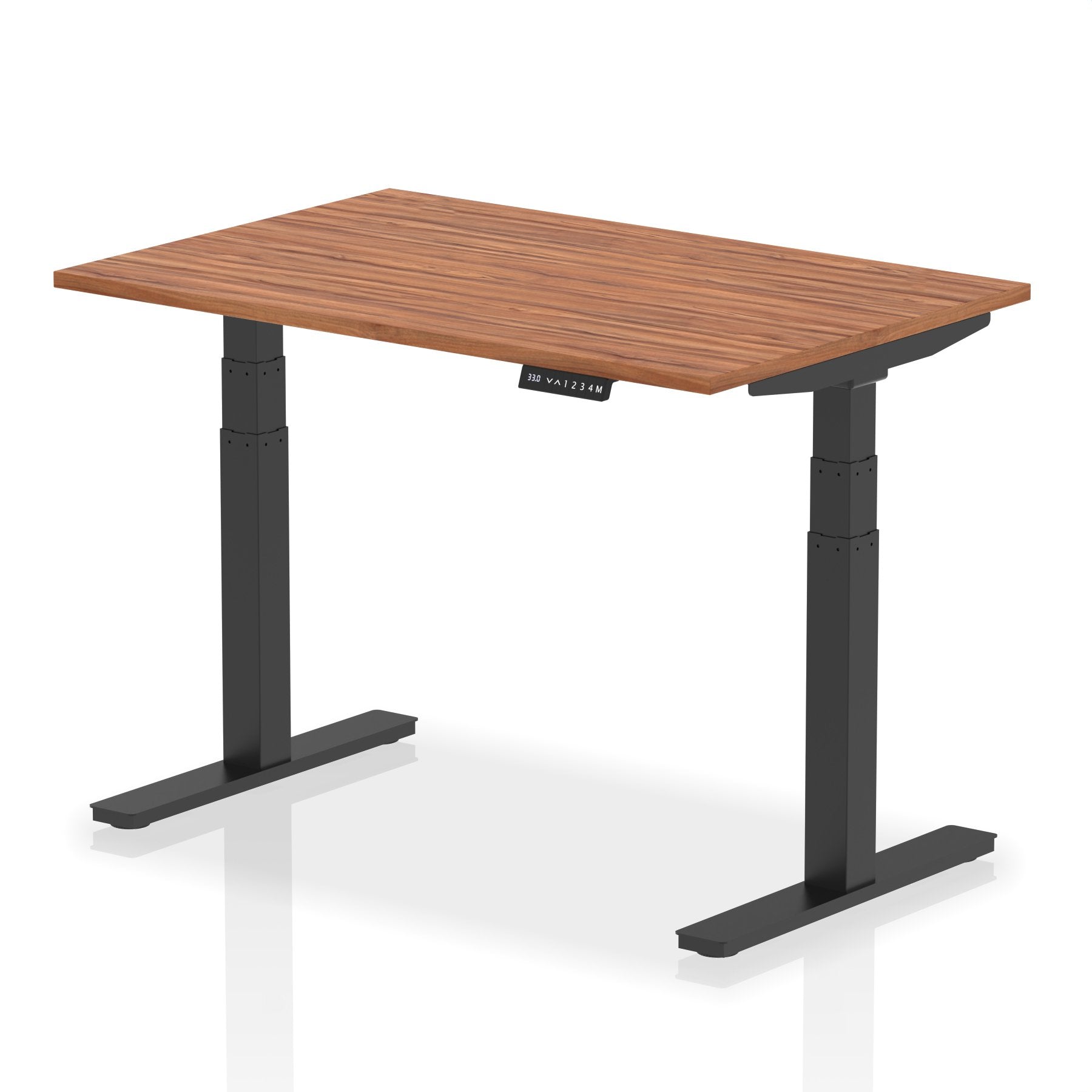 Dynamic Air 1200 x 800mm Height Adjustable Desk Walnut Top Black Leg HA01189 DD