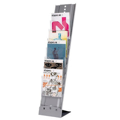 Fast Paper Literature Holder Floor Standing 7 Compartment A4 Portrait Grey - F285735 DD