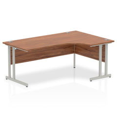 Dynamic Impulse 1800mm Right Crescent Desk Walnut Top Silver Cantilever Leg I000346 DD