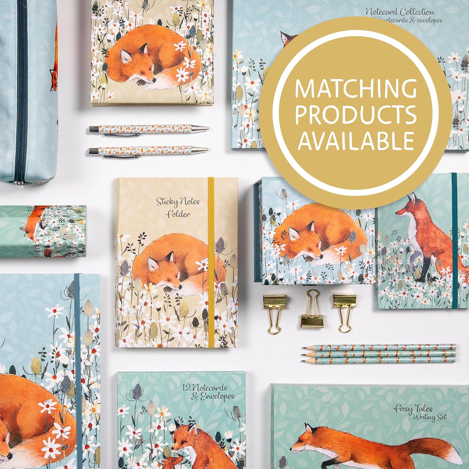 TGSC - Ballpoint Pen Gift Set | Foxy Tales Design | 2-pack Writing Pens For Women | Gift Pen Box | Effortless Writing, Ballpoint Pens - Ladies Pens Gift Boxed | Pretty Pens | Pen Sets For Ladies