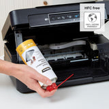Fellowes 200ml invertible air duster shown upright, used for cleaning dust from office electronics and keyboards.