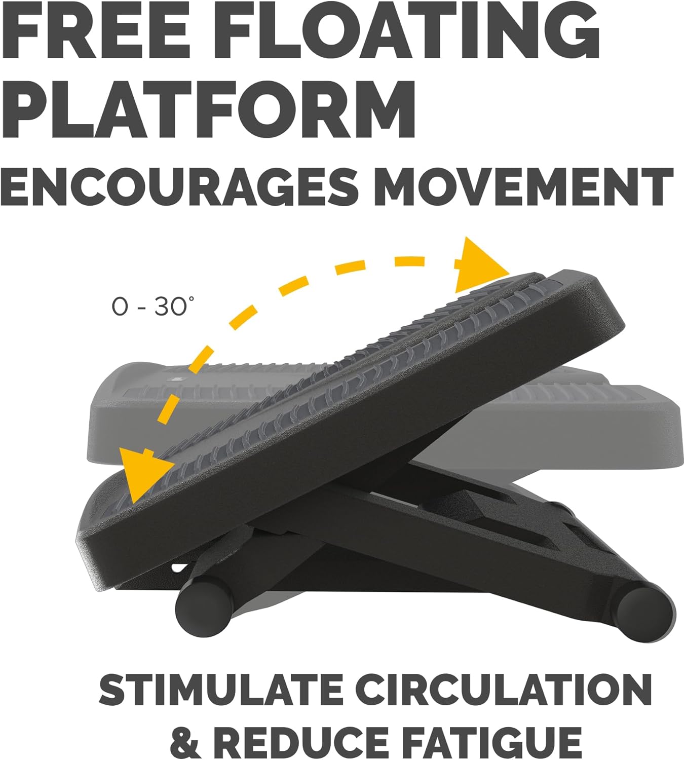 Fellowes Professional Series Ultra Ergonomic Under Desk Foot Rest in black with adjustable height and massage surface.
