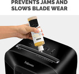 Fellowes Shredder Oil 120ml bottle, lubricant for micro-cut and cross-cut paper shredders, used for maintaining office shredding machines.