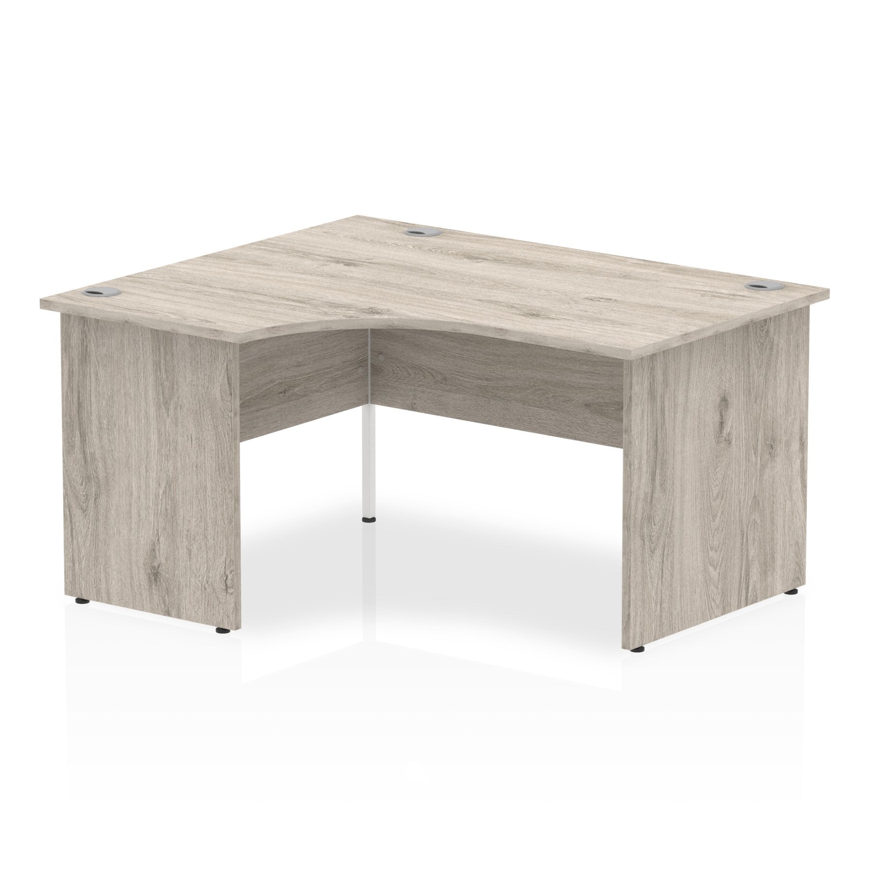 Impulse 1400mm Left Crescent Desk Grey Oak Top Panel End Leg I003867 DD