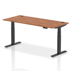 Dynamic Air 1800 x 800mm Height Adjustable Desk Walnut Top Cable Ports Black Leg HA01212 DD