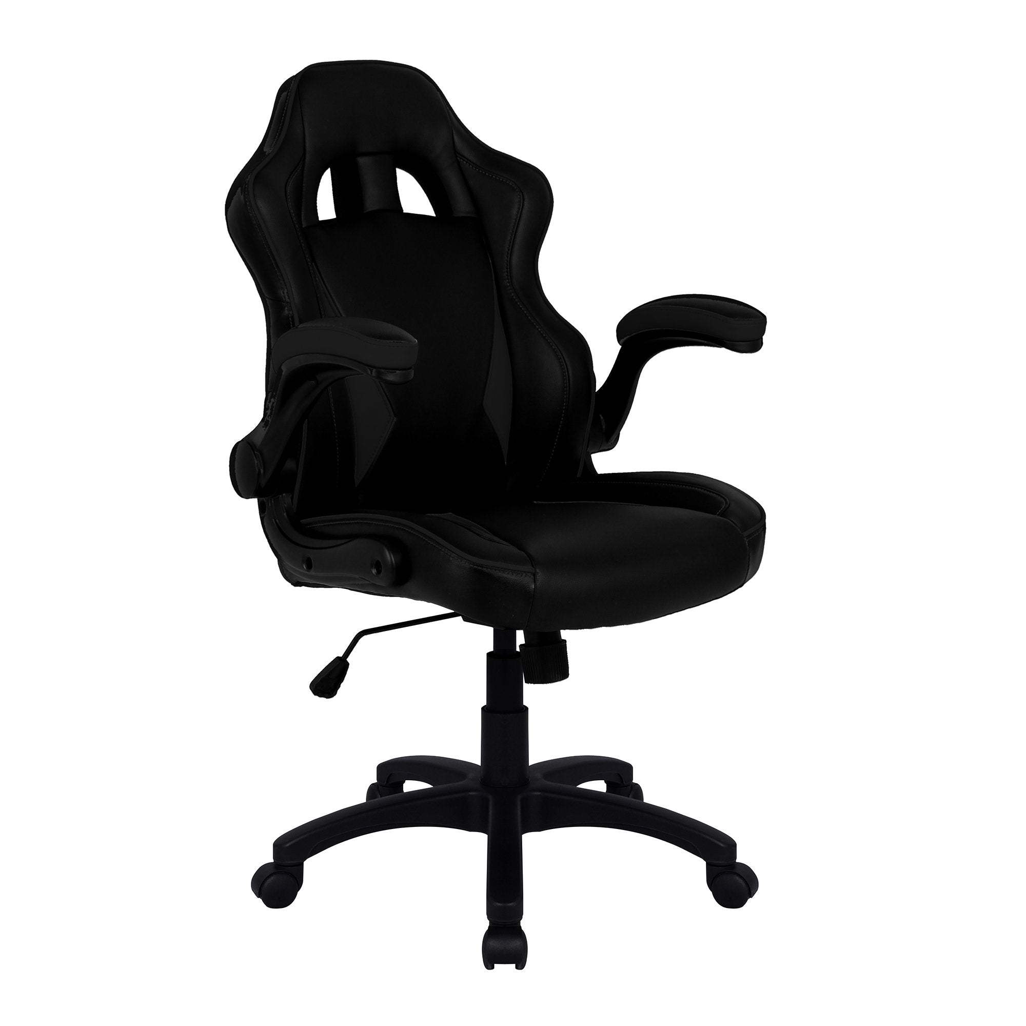 Nautilus Designs Predator Ergonomic Gaming Style Office Chair with Folding Arms and Integral Headrest and Lumbar Support Black - BCP/H600/BK DD