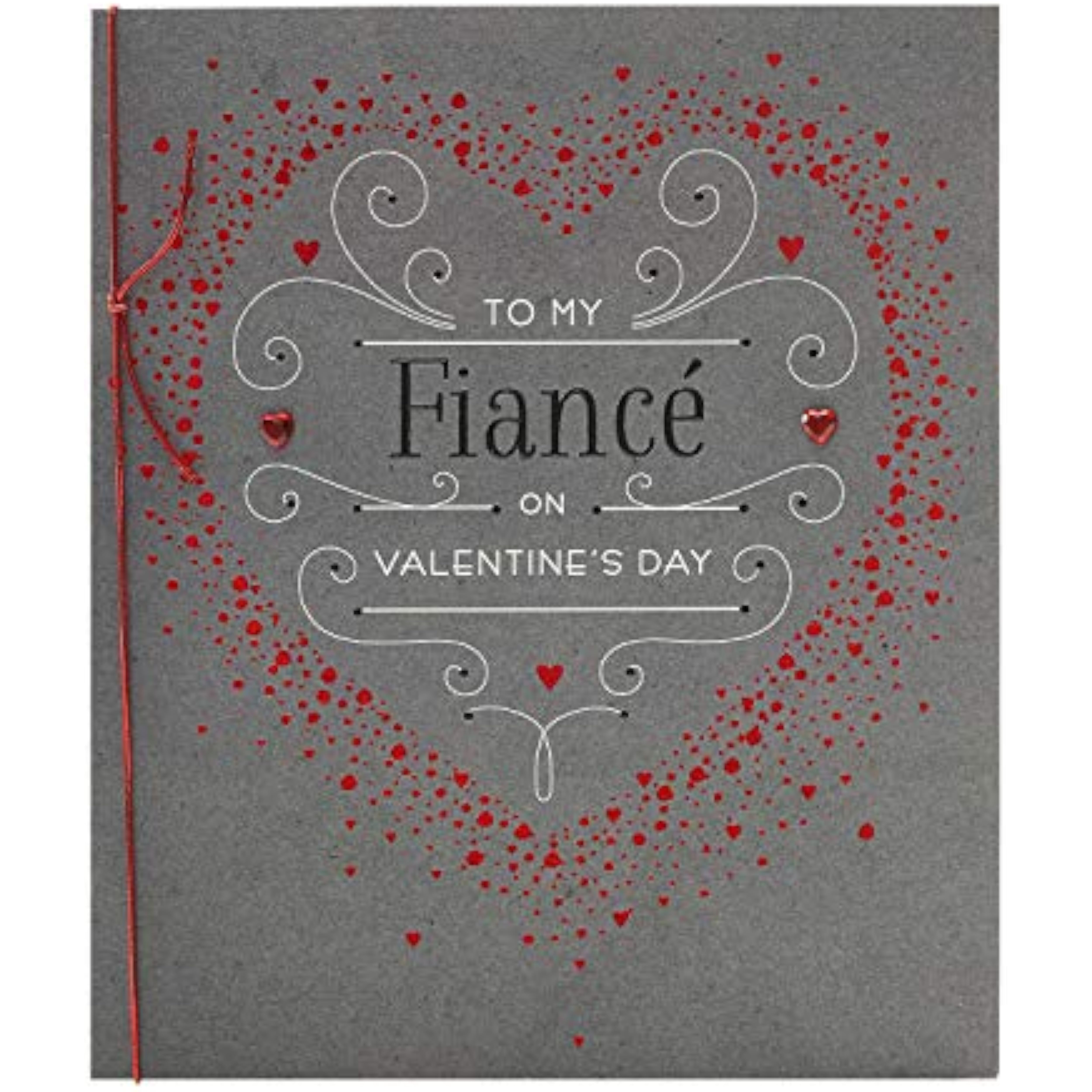 Fianc� Valentines Day Card With Envelope - Red Heart Design
