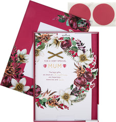 Hallmark Boxed Christmas Card for Mum - Traditional Wreath and Verse Design