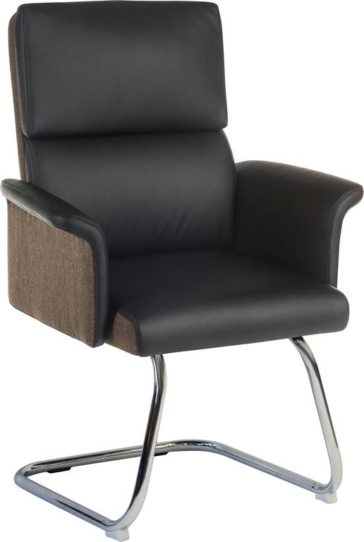 Elegance Gull Wing Medium Back Cantilever Leather Look Visitor Chair Black - 6959BLK DD