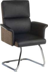 Elegance Gull Wing Medium Back Cantilever Leather Look Visitor Chair Black - 6959BLK DD