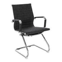 Nautilus Designs Aura Contemporary Medium Back Fleck Fabric Executive Cantilever Visitor Chair With Fixed Arms Black/Grey - BCF/8003AV/BGF DD