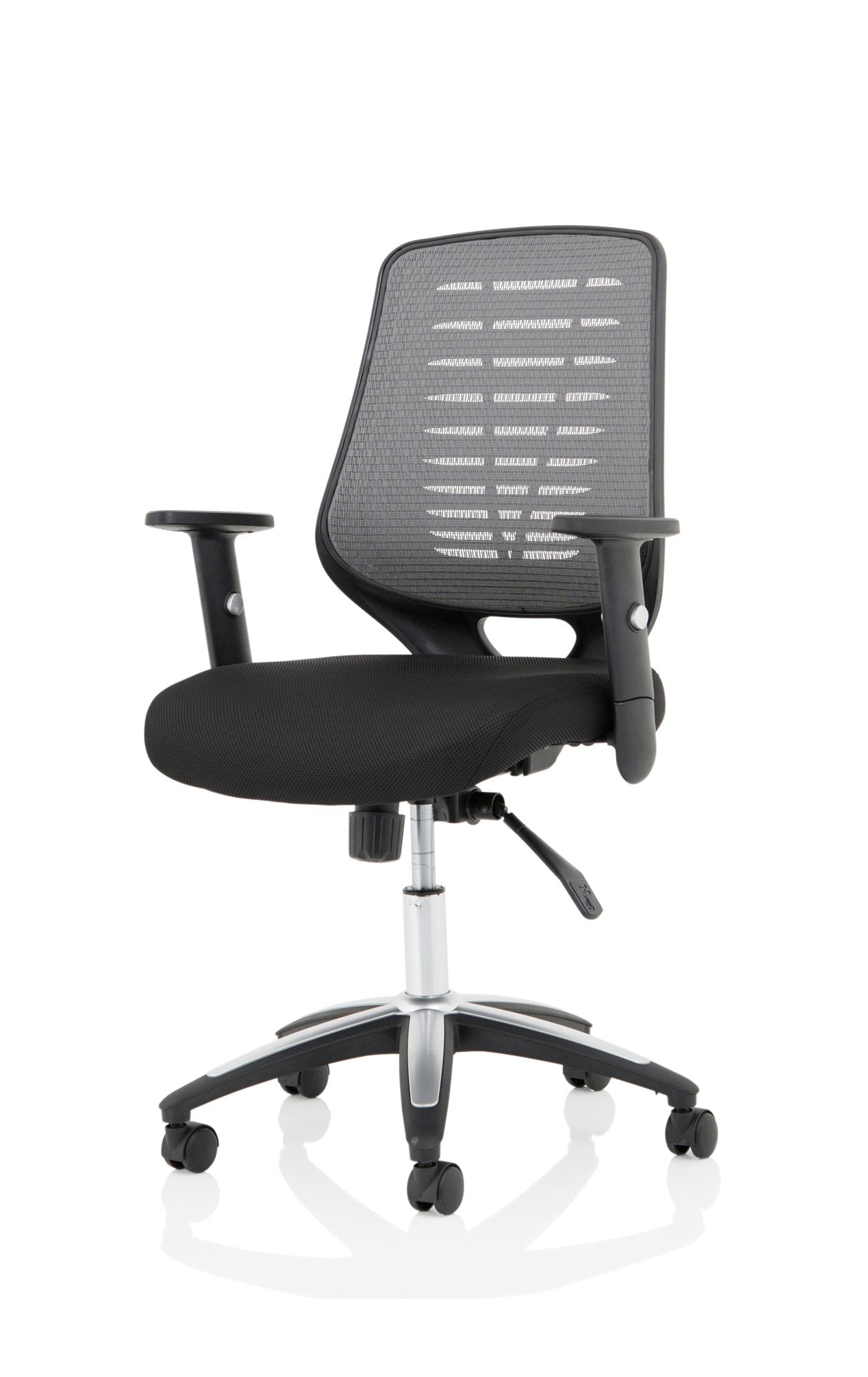 Relay Task Operator Chair Airmesh Seat Silver Back With Height Adjustable Arms KC0286 DD