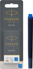 Parker Quink Long Ink Refill Cartridge for Fountain Pens Blue