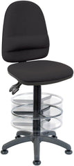 Ergo Twin Deluxe Draughter High Back Fabric Operator Office Chair with Fixed Arms Black - 2900BLK/1164/0288 DD
