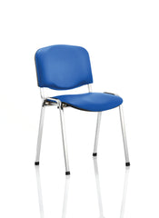 ISO Stacking Chair Blue Vinyl Chrome Frame BR000072 DD