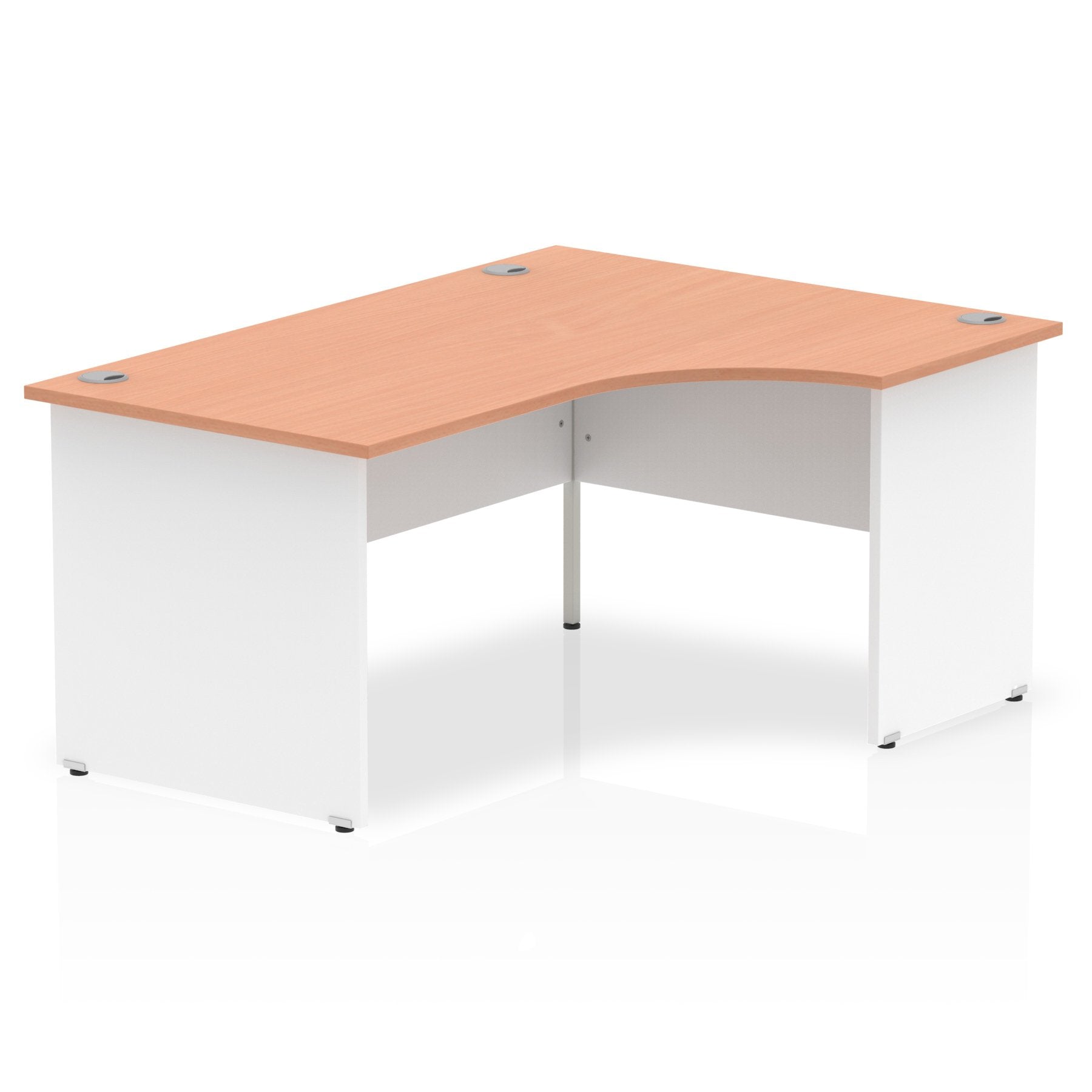 Dynamic Impulse 1600mm Right Crescent Desk Beech Top White Panel End Leg TT000039 DD