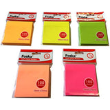 Foska neon self-sticky notes, 75x75mm, 100 sheets, colorful memo pads for office and note-taking.