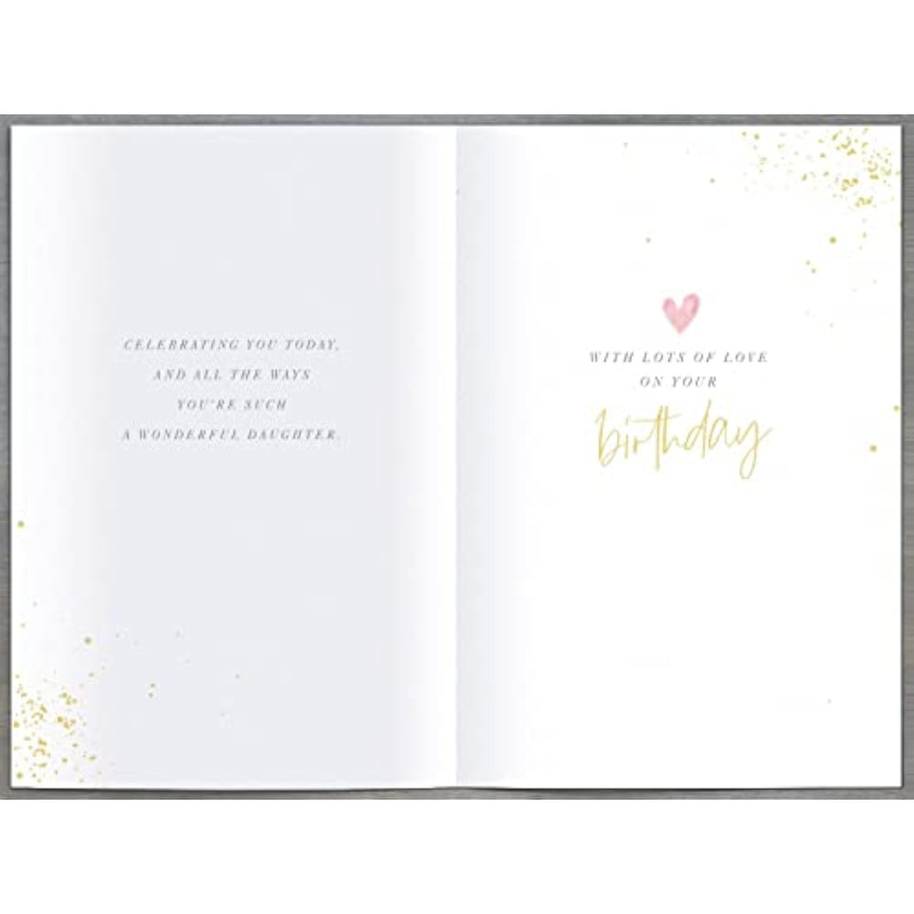 Daughter Birthday Card Contemporary Design with Pink Balloon