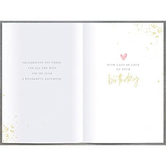 Daughter Birthday Card Contemporary Design with Pink Balloon