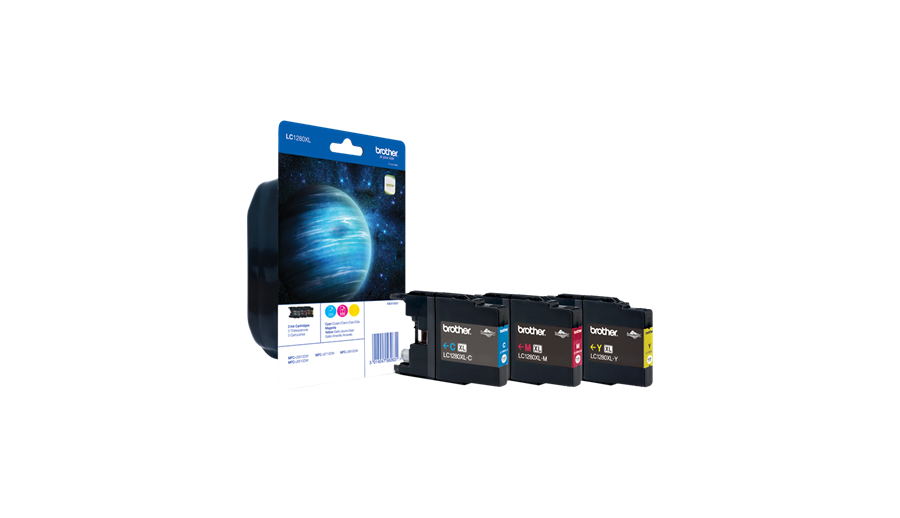 Brother Cyan Magenta Yellow High Capacity Ink Cartridge Multipack 3 x 13ml (Pack 3) - LC1280XLRBWBP