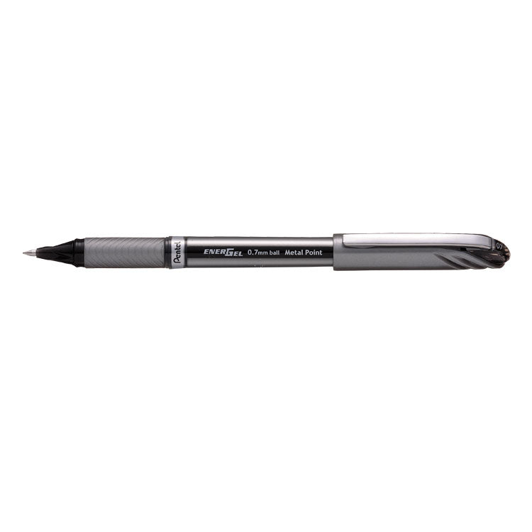 Pentel Energel+ Gel Rollerball Pen 0.7mm Tip 0.35mm Line Black (Pack 12) - BL27-AX