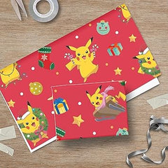 Pokemon Wrapping Paper 2 Sheets & 2 Tags