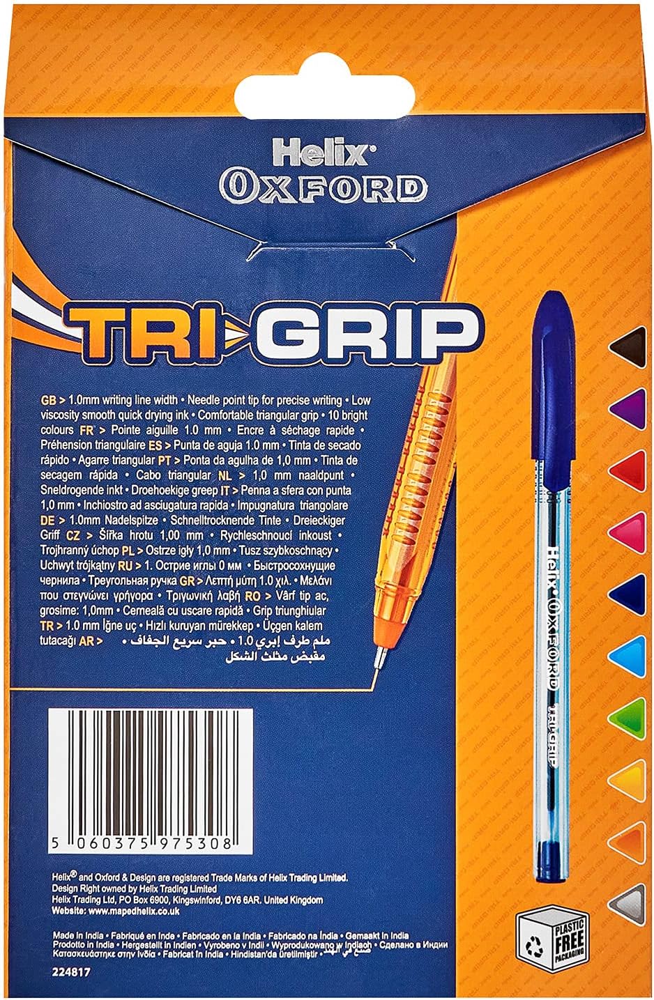 WRITING TRIGRIP PENS X10 ASSORTED