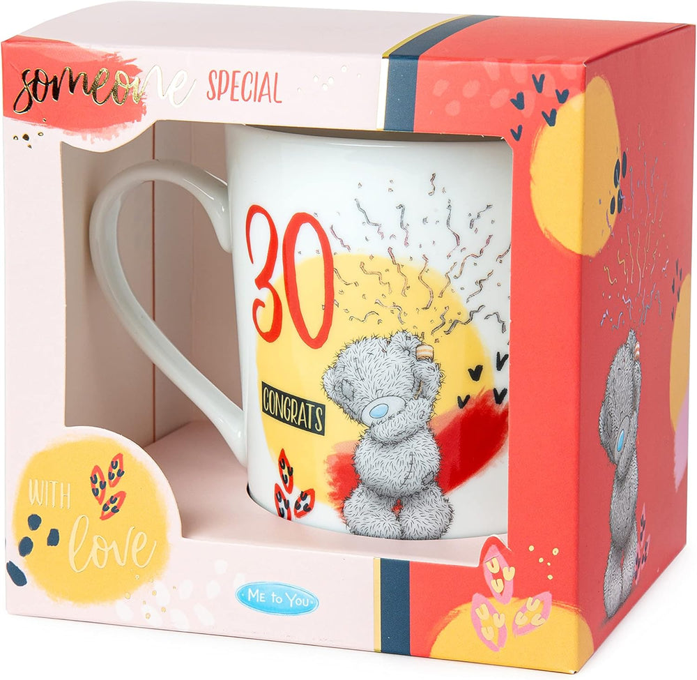 Me to You Tatty Teddy 30th Birthday Mug Ceramic in a Gift Box - Official Collection, White