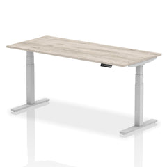 Dynamic Air 1800 x 800mm Height Adjustable Desk Grey Oak Top Silver Leg HA01167 DD