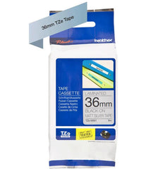 Brother Black on Silver Tape 36mm - TZEM961