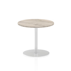 Dynamic Italia 600mm Poseur Round Table Grey Oak Top 725mm High Leg ITL0111 DD